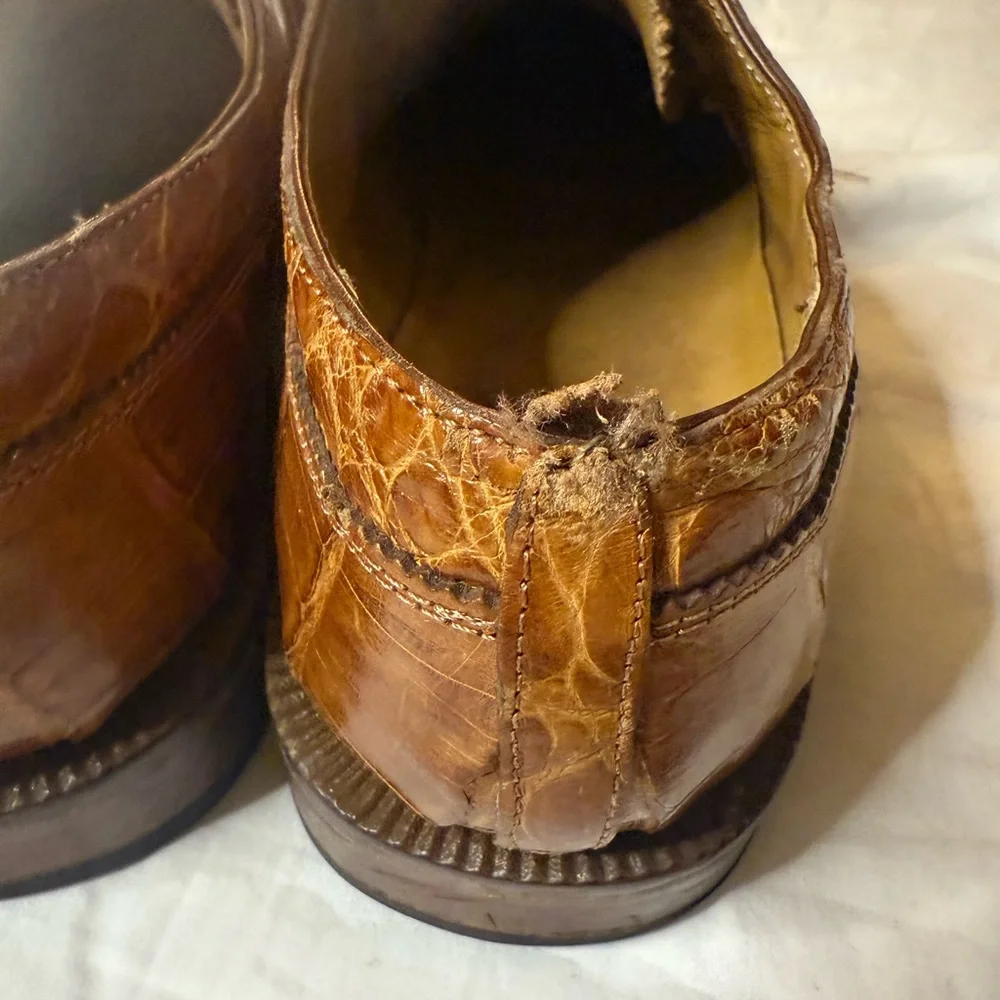 David Eden Brown Crocodile‎ Leather Derbys size 11